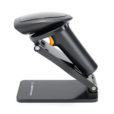 QR code scanner with foldable stand