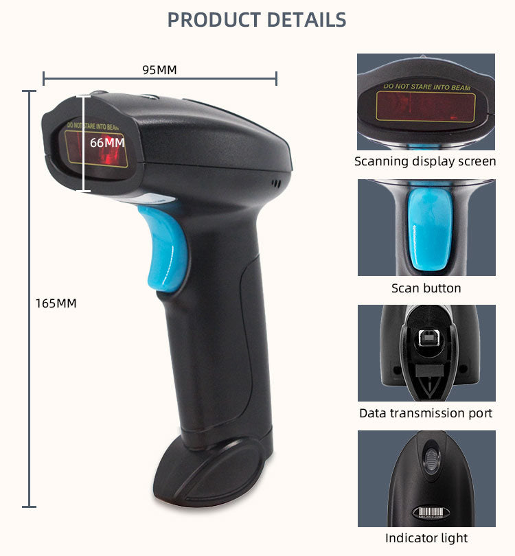 U1C One-dimensional wired CCD barcode scanning gun