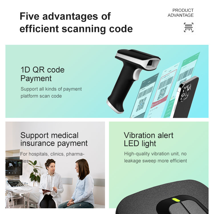 W10 2D wired barcode scanning gun(50W globally)
