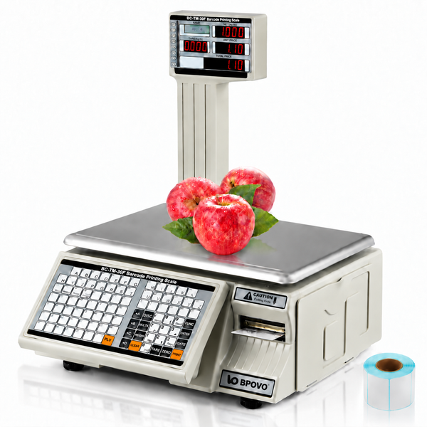 Scale Label/Receipt Printing 2" 30kg RS232, Ethernet, Cash Drawer BPOVO TM-30F