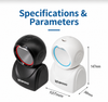 Barcode Scanner 2D QR Desktop USB BPOVO BO-X3-1000A