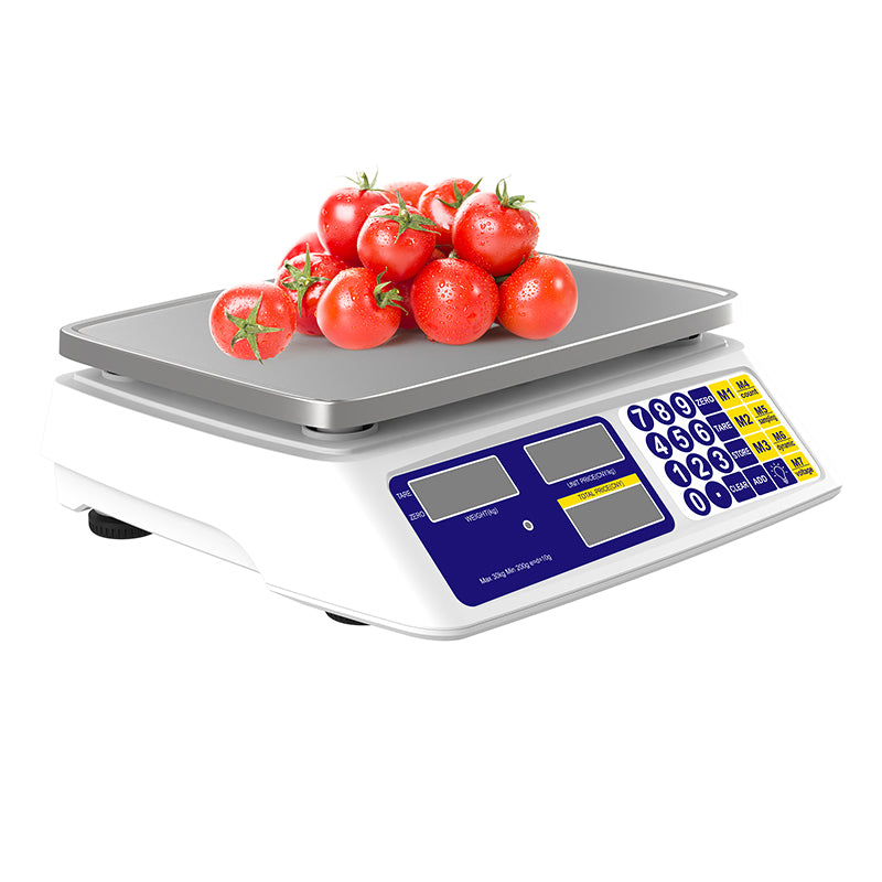 Scale 15kg LED Display Stainless Steel Pan 24 Keys BPOVO BC-ACS-15F
